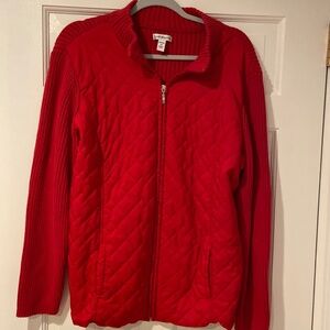 Croft & Barrow Red Quilted Sweater Jacket – Size 1X